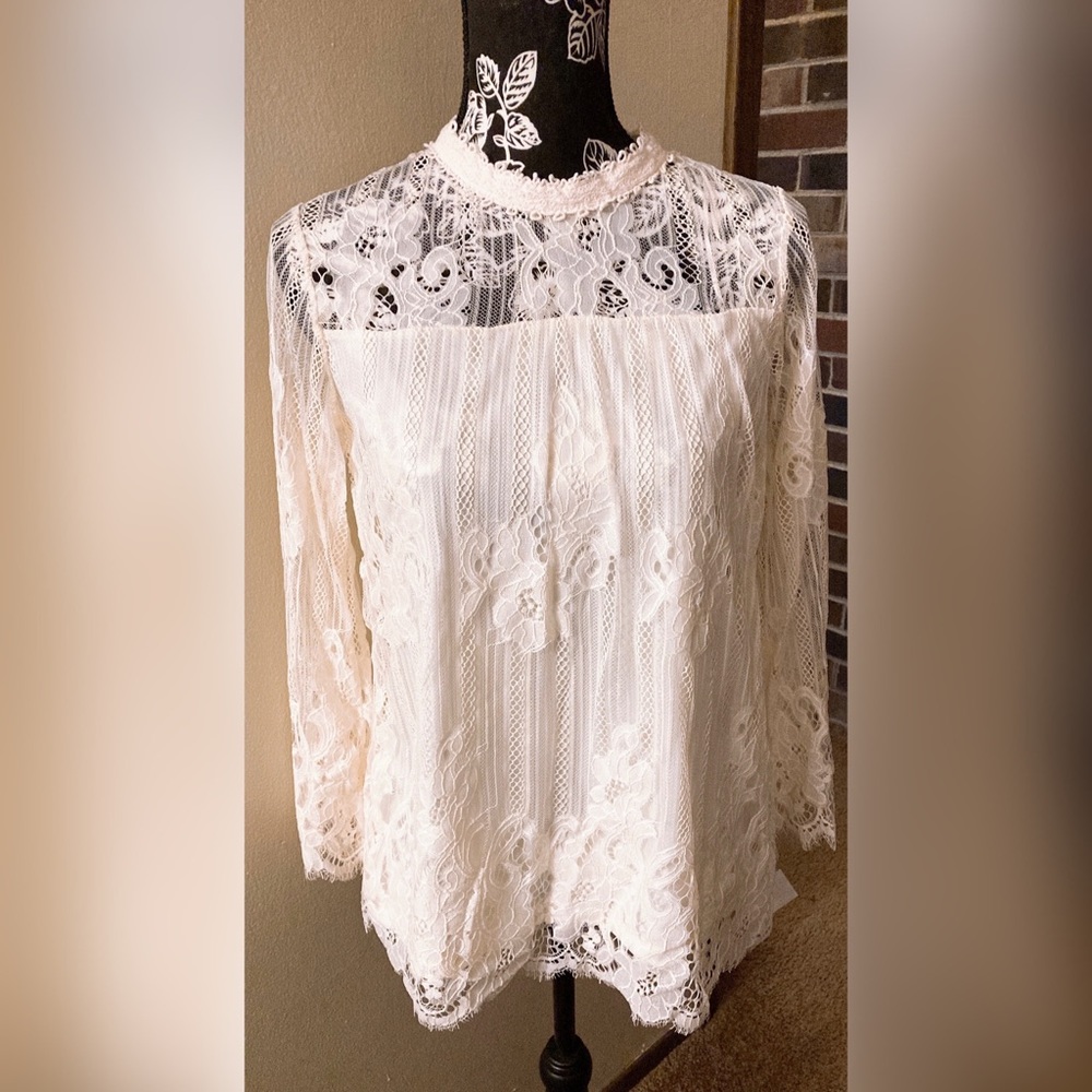 OPHELIA ROE Lace Boho Blouse - Picture 1 of 9